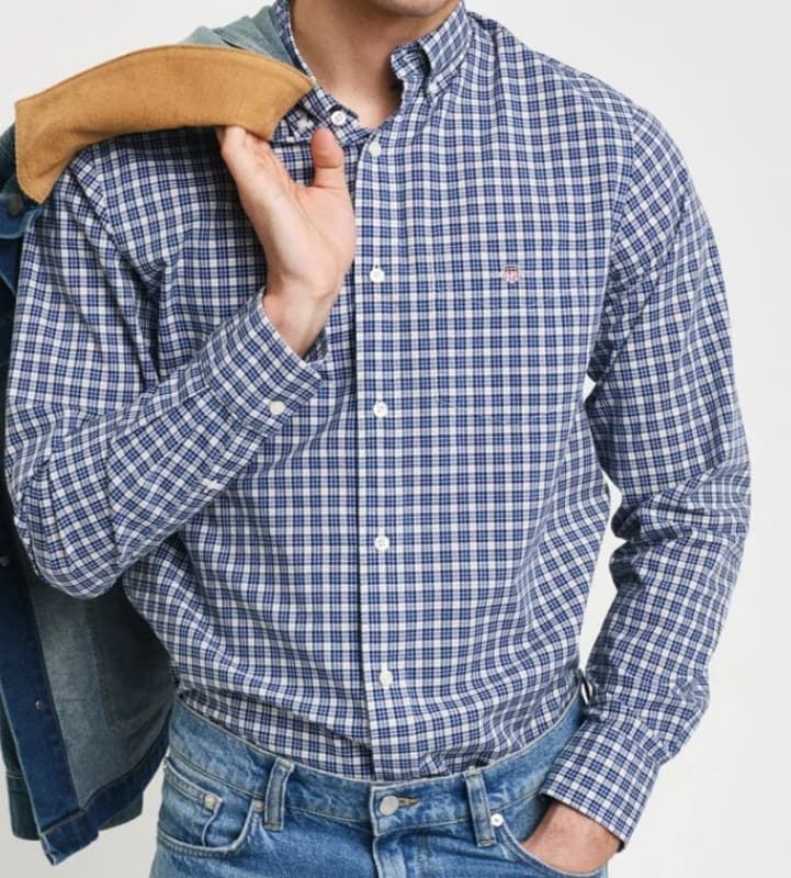 Camisa manga larga de hombre Gant, cuadros - Imagen 1