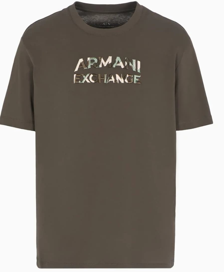 Camiseta manga corta de hombre Armani Exchange con logo de camuflaje - Imagen 4