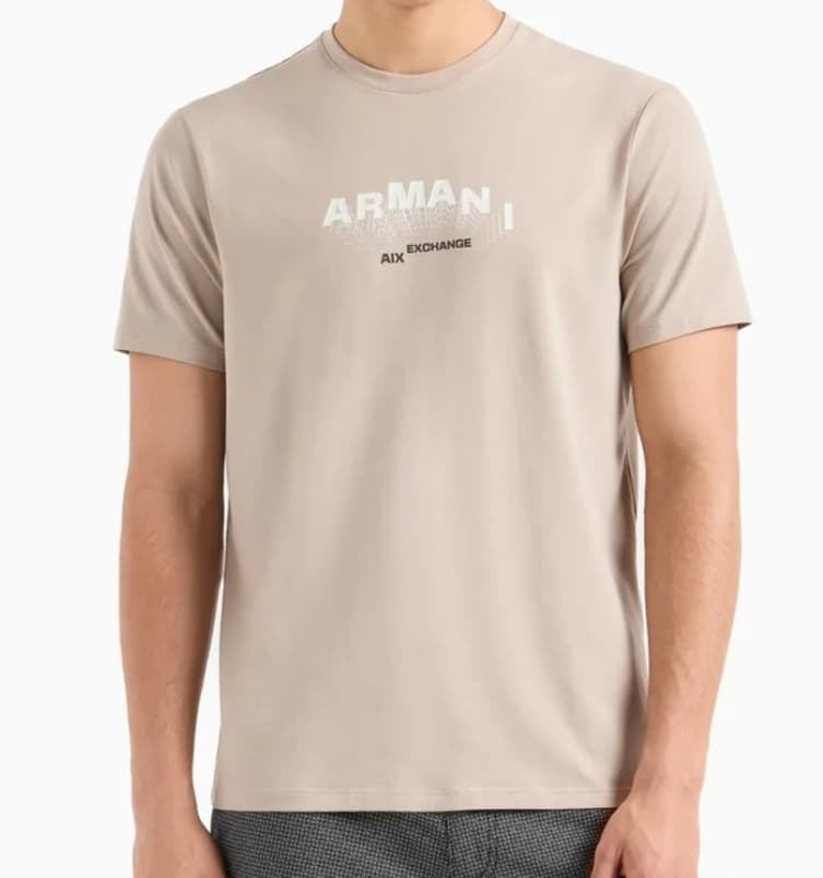 Camiseta manga corta de hombre Armani Exchange, dibujo efecto 3D - Imagen 1