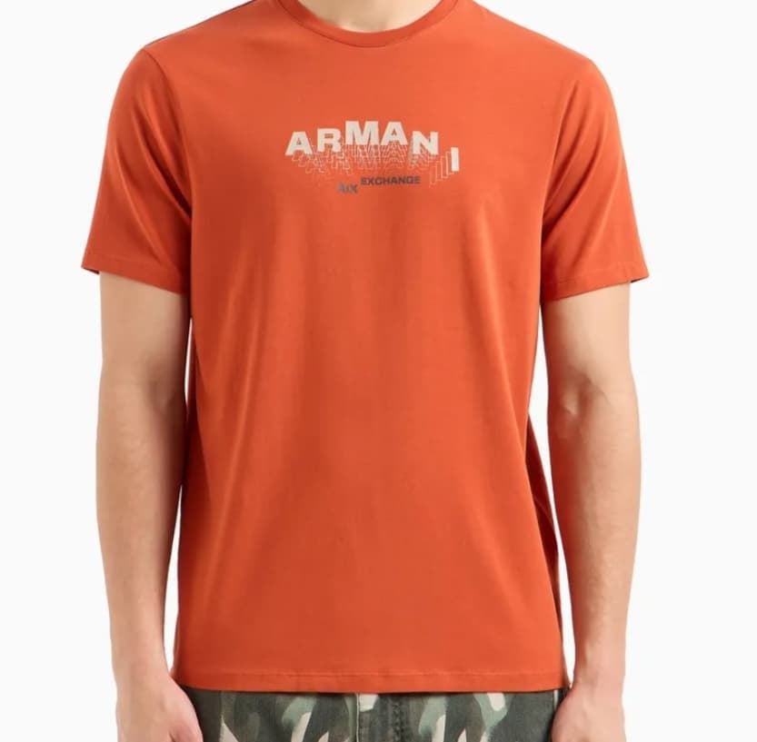 Camiseta manga corta de hombre Armani Exchange, naranja - Imagen 1