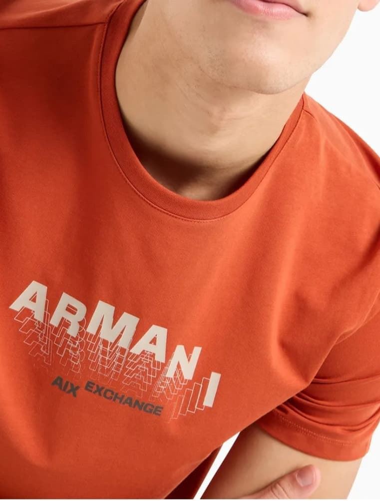 Camiseta manga corta de hombre Armani Exchange, naranja - Imagen 2