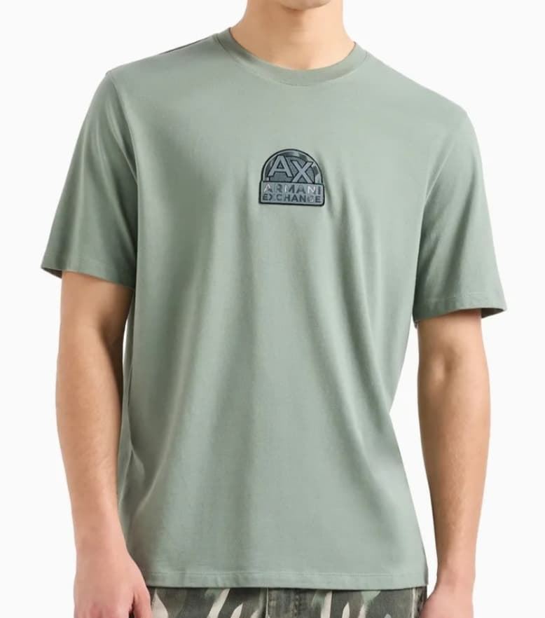 Camiseta manga corta de hombre Armani Exchange, verde - Imagen 1