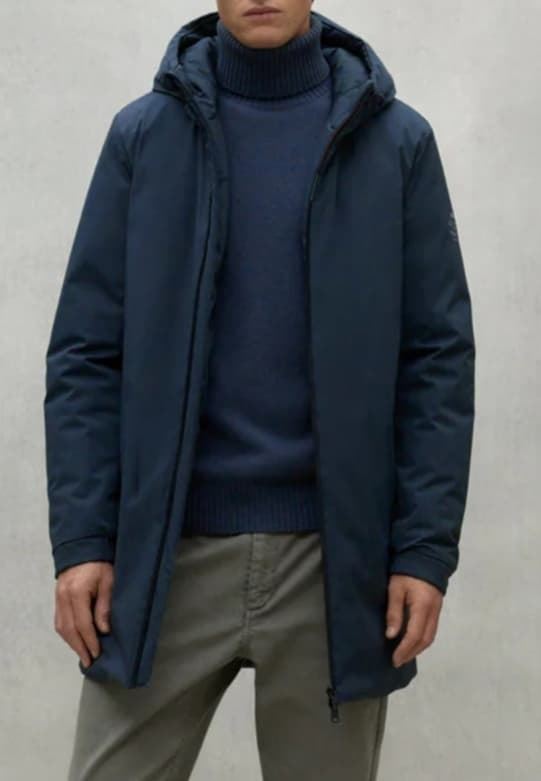 Parka  con capucha de hombre ECOALF azul marino - Imagen 1