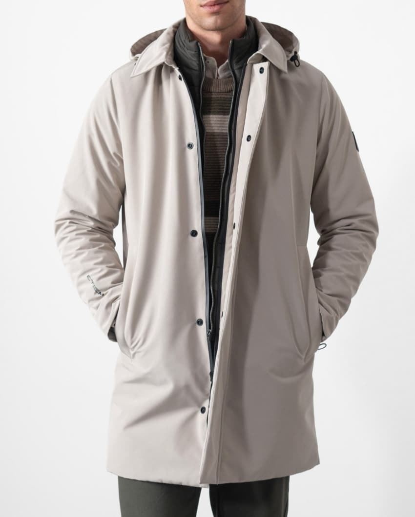 Parka gabardina de hombre  ETIEM  ,color piedra - Imagen 1